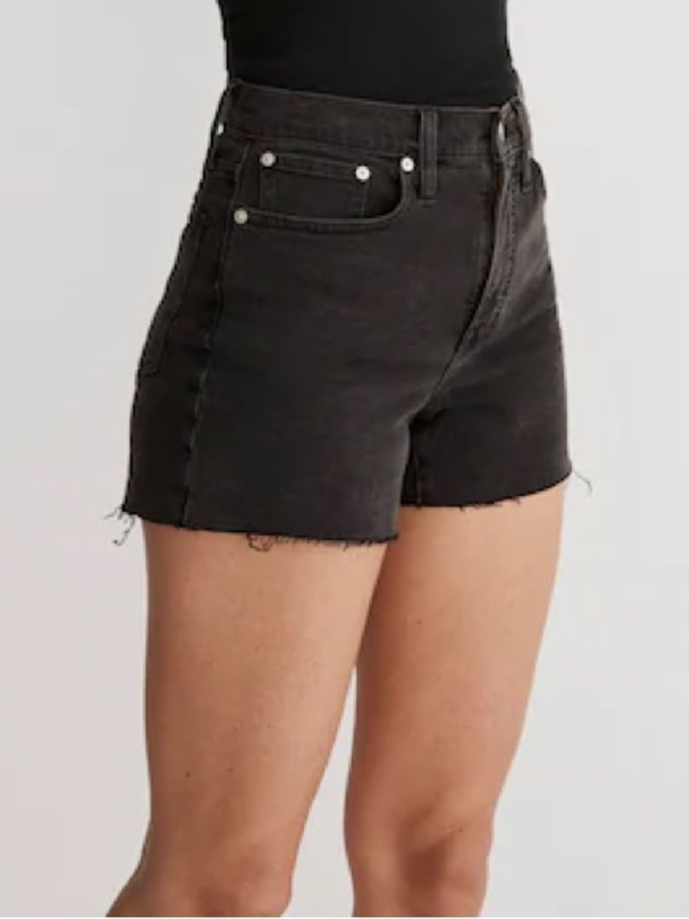 Madewell High Rise Denim Shorts Lunar Wash Summer Vacation Dungarees Black 32